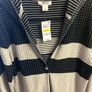 Style & Co. Black and Beige Sweater Cardigan